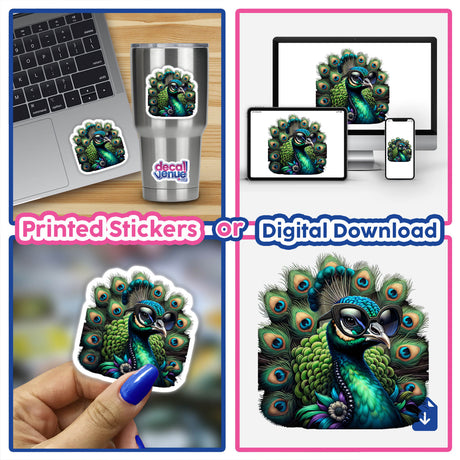 Glamorous Peacock Wearing Glasses