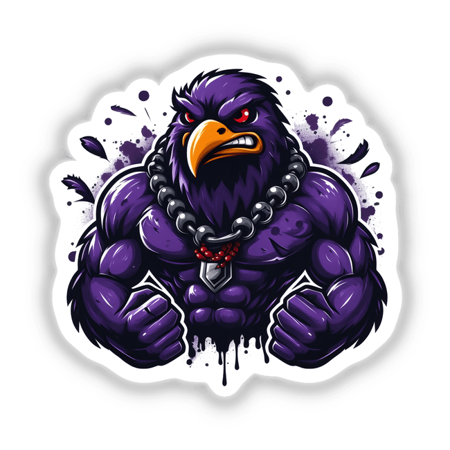Angry Purple Raven Bird