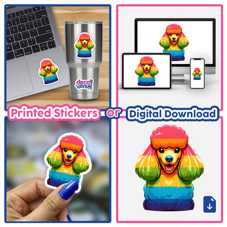 Poodle Dog Colorful Rainbow Pride