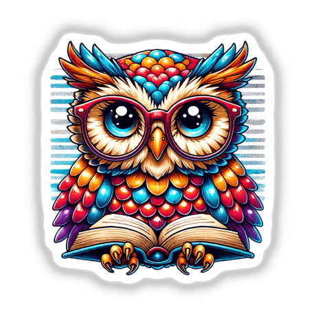 Owl With Reading Glasses Open Book