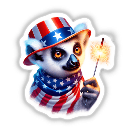 Lemur Holding Sparkler 4th of July
