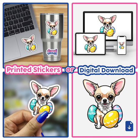 Chihuahua with Easter eggs