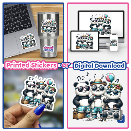 Panda Beach Party Sunglasses Boombox