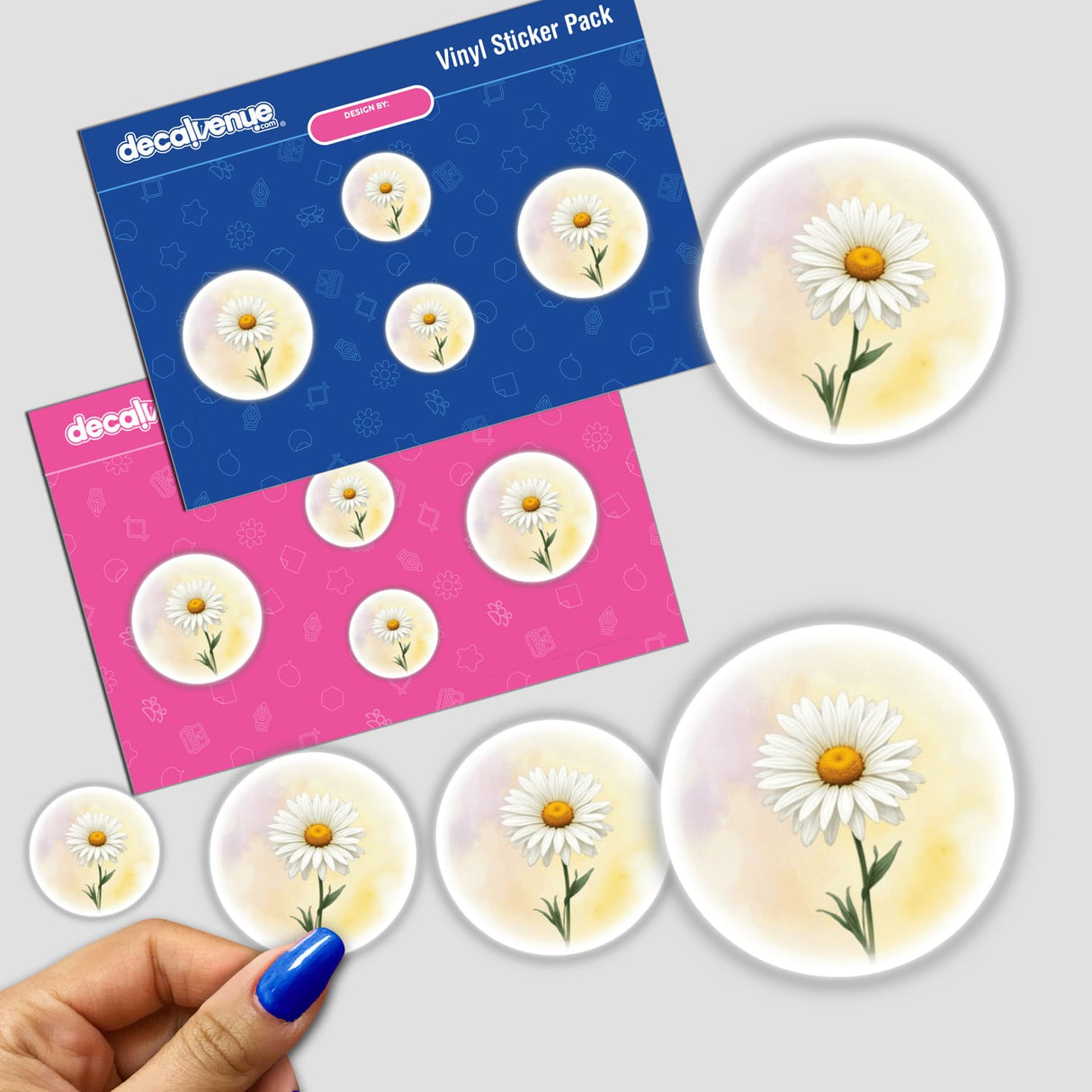 Daisy Bloom Watercolor Sticker for Journaling features white flowers with yellow centers, perfect for planners or digital art projects. Available as stickers or digital artwork with commercial rights.
