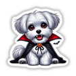 Cute Vampire Maltese Dog with Fangs - Digital artwork designed pet sticker