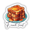 Delicious French toast stacked on a plate, surrounded by a drizzle of sweet syrup. Vibrant colors and detailed illustration showcasing the appealing texture and flavor of this classic breakfast dish.