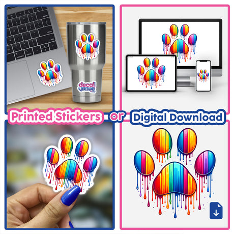 Pride Dog Paw Print Rainbow