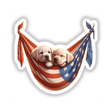 Labrador Retriever Dogs in American Flag Bandana Hammock
