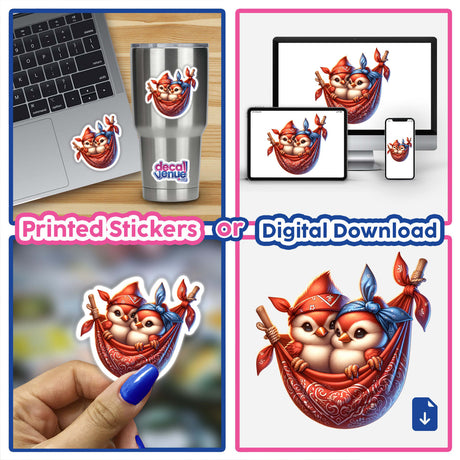 Cute Cardinal Birds in Bandana Hammock