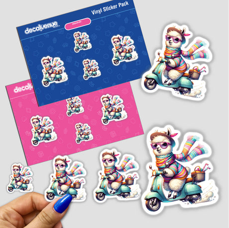 Fashionable Llama Riding. Scooter