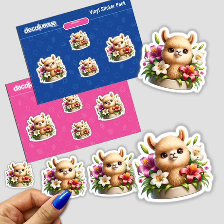 Llama Peeking Out of Flower Pot