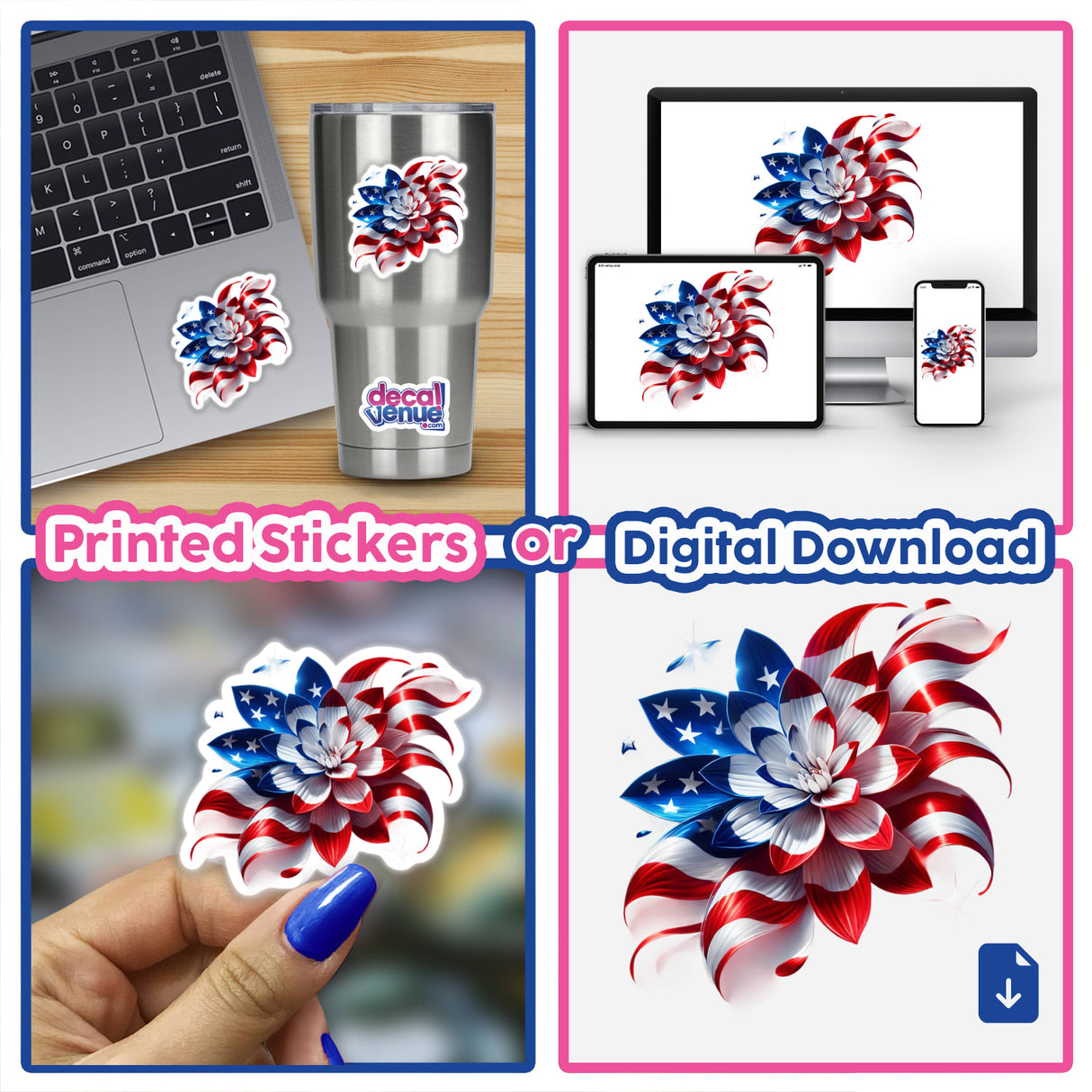 4th of July Flower Patriotic