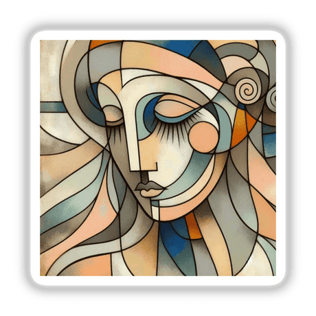 Reflection: A detailed painting of a woman's face, available as stickers or digital artwork, emphasizing artistic and illustrative qualities.