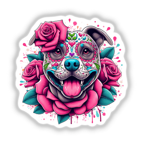 Cinco de Mayo Pink Roses Pitbull Dog