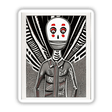 Skeleton artwork featuring a detailed black and white sketch of a skeleton head and upper body, available as stickers or digital artwork from Decal Venue.
