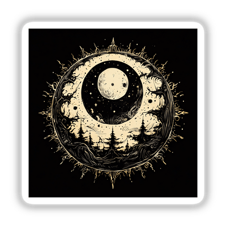 Moon Magic artwork available as stickers or digital art, showcasing mystical lunar-themed design, perfect for adding a touch of enchantment to personal spaces or digital creations.