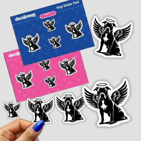 Silhouette Angel w/Wings Pitbull Dog