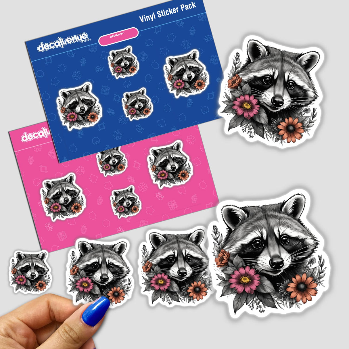 Raccoon Portrait Floral Accents PA66