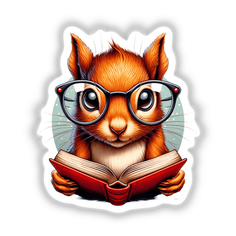 Squirrel With Reading Glasses Open Book