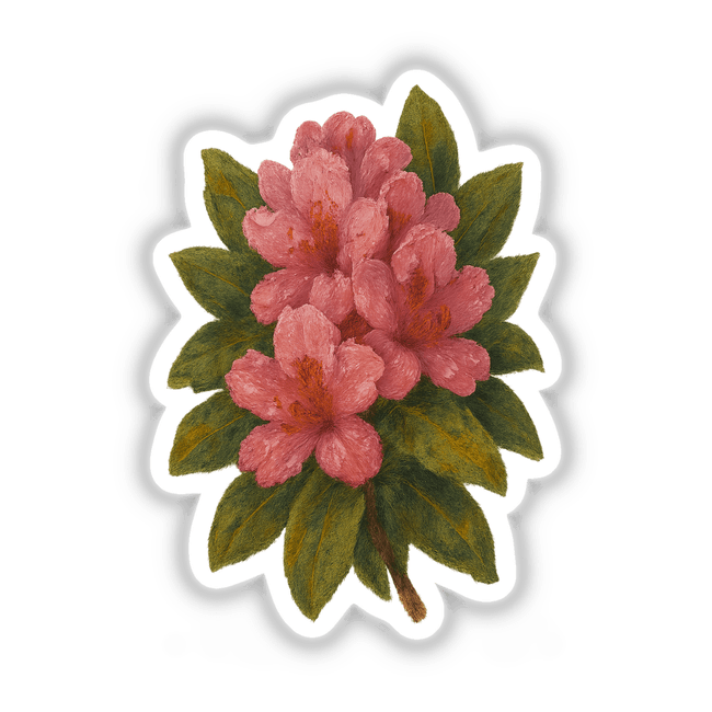 Washington State Flower Sticker or Clipart features a Coast Rhododendron design, ideal for stickers or digital artwork with commercial rights, highlighting Decal Venue's unique vinyl and digital art offerings.