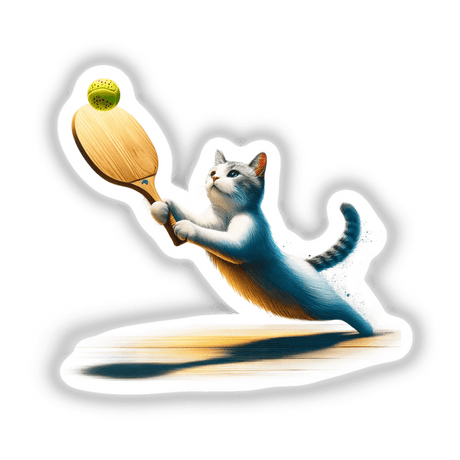 Cute Cat Playing Pickleball