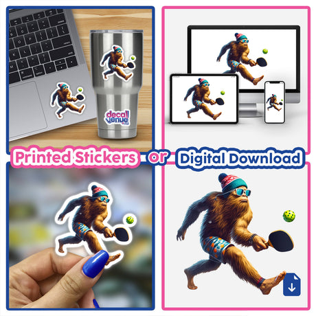 Trendy Bigfoot Playing Pickleball