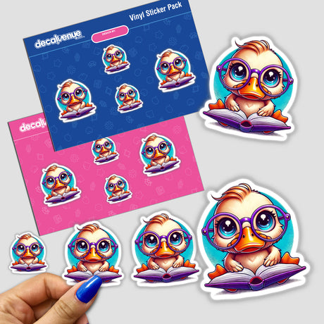 Duck With Reading Glasses Open Book