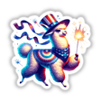 Llama Holding Sparkler American Flag Bandana