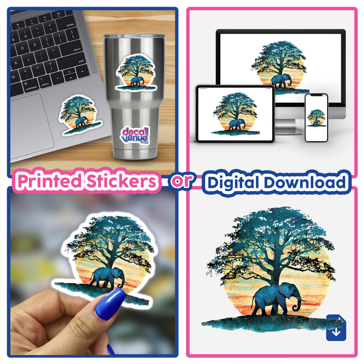 Elephant and tree
