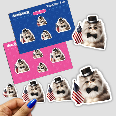 Patriotic Persian Cat American Flag