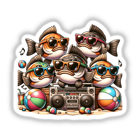 Bass Fish Beach Party Sunglasses Boombox