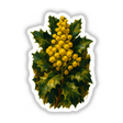 Oregon State Flower Sticker or Clipart, featuring a detailed depiction of the Oregon Grape Blossom, available as unique stickers or digital artwork with commercial rights from Decal Venue.