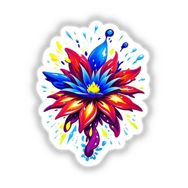 A Colorful Spring Flower artwork, featuring intricate petal designs, is available as stickers or digital art from Decal Venue, perfect for adding vibrant flair to any space.