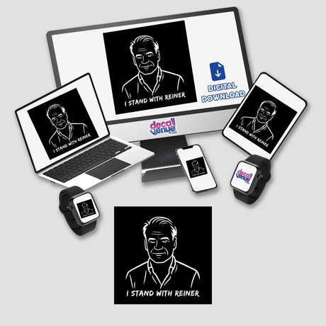 I Stand With Reiner Fuellmich Sticker or Clipart, minimalist design representing political prisoner art, available as a sticker or digital artwork with commercial rights.
