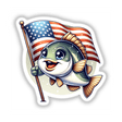 Fish Holding American Flag