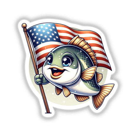 Fish Holding American Flag