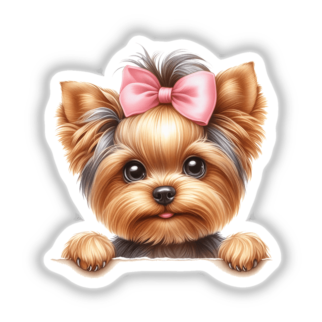 Peeking Girl Yorkie Dog