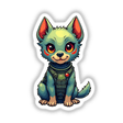 a cute little dog with big eyes sitting down