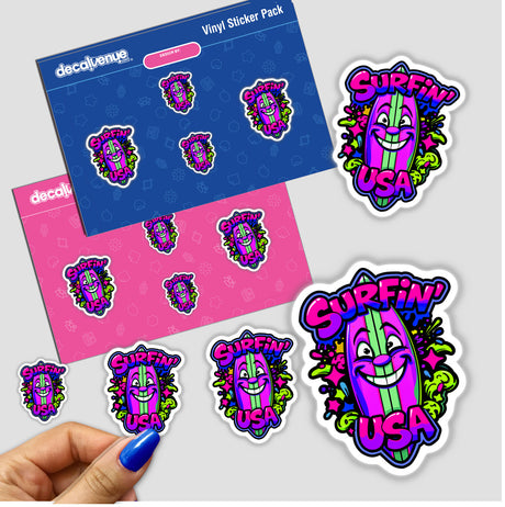 a hand holding a sticker next to a pack of stickers