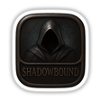 Shadowbound – RPG-Style Skill Badge features intricate dark silver stealth emblem design, available as vinyl sticker or digital artwork, perfect for gamers and collectors seeking unique decor elements.