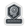 Ironmind – RPG-Style Skill Badge featuring a Silver Mental Focus Emblem, available as vinyl stickers or digital artwork, showcasing intricate RPG-style design elements for collectors or enthusiasts.