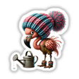 Flamingo Gnome with Watering Can