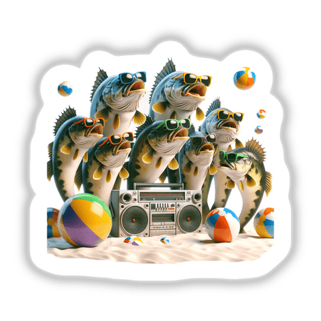 Bass Fish Summer Beach Party