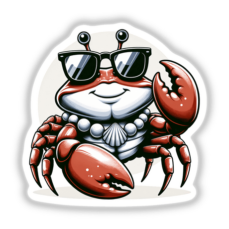 Crab Wearing a Shell Necklace and Sunglasses