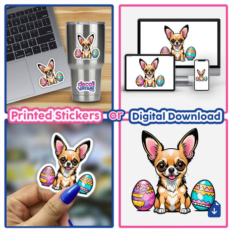 Chihuahua with Easter eggs