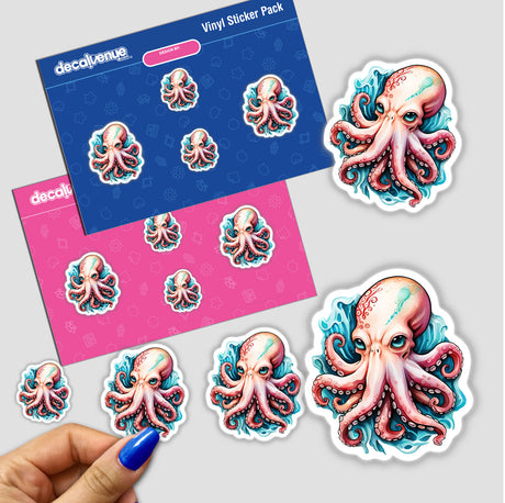 Bold Angry Octopus Sticker, featuring cartoon octopuses, showcases ocean-inspired art with attitude. Ideal for fans of unique stickers, available at Decal Venue.