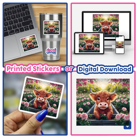 Highland Cow Rose Garden