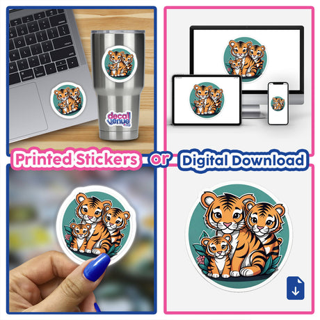Cute tiger family