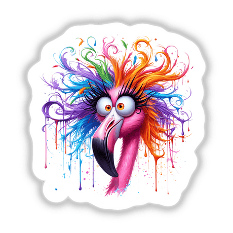 Humorous Crazy Hair Flamingo Bird