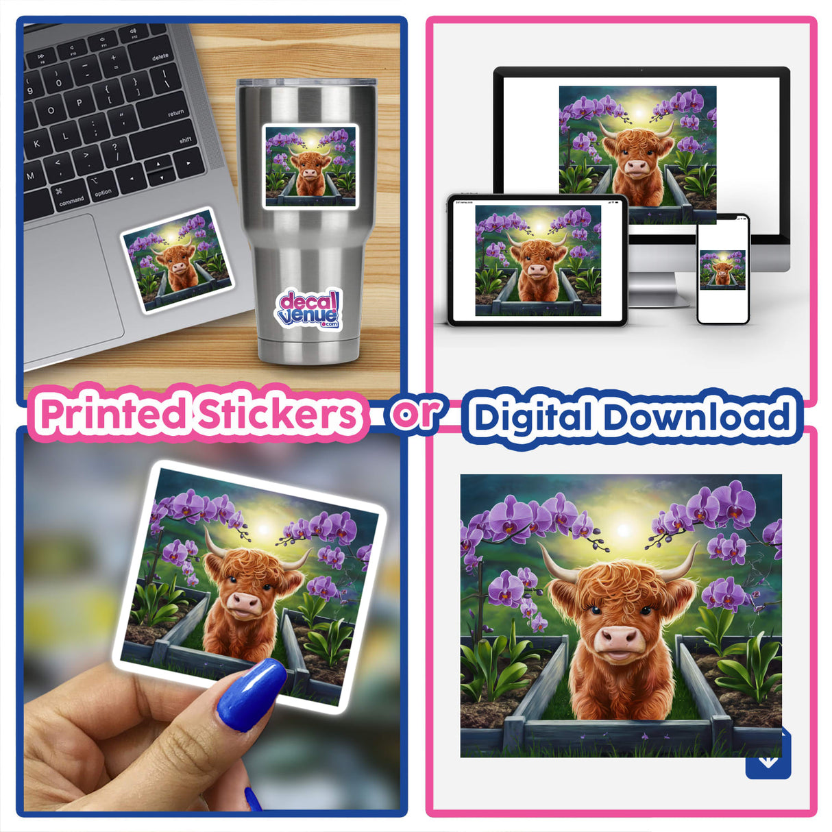 Highland Cow Orchid Garden